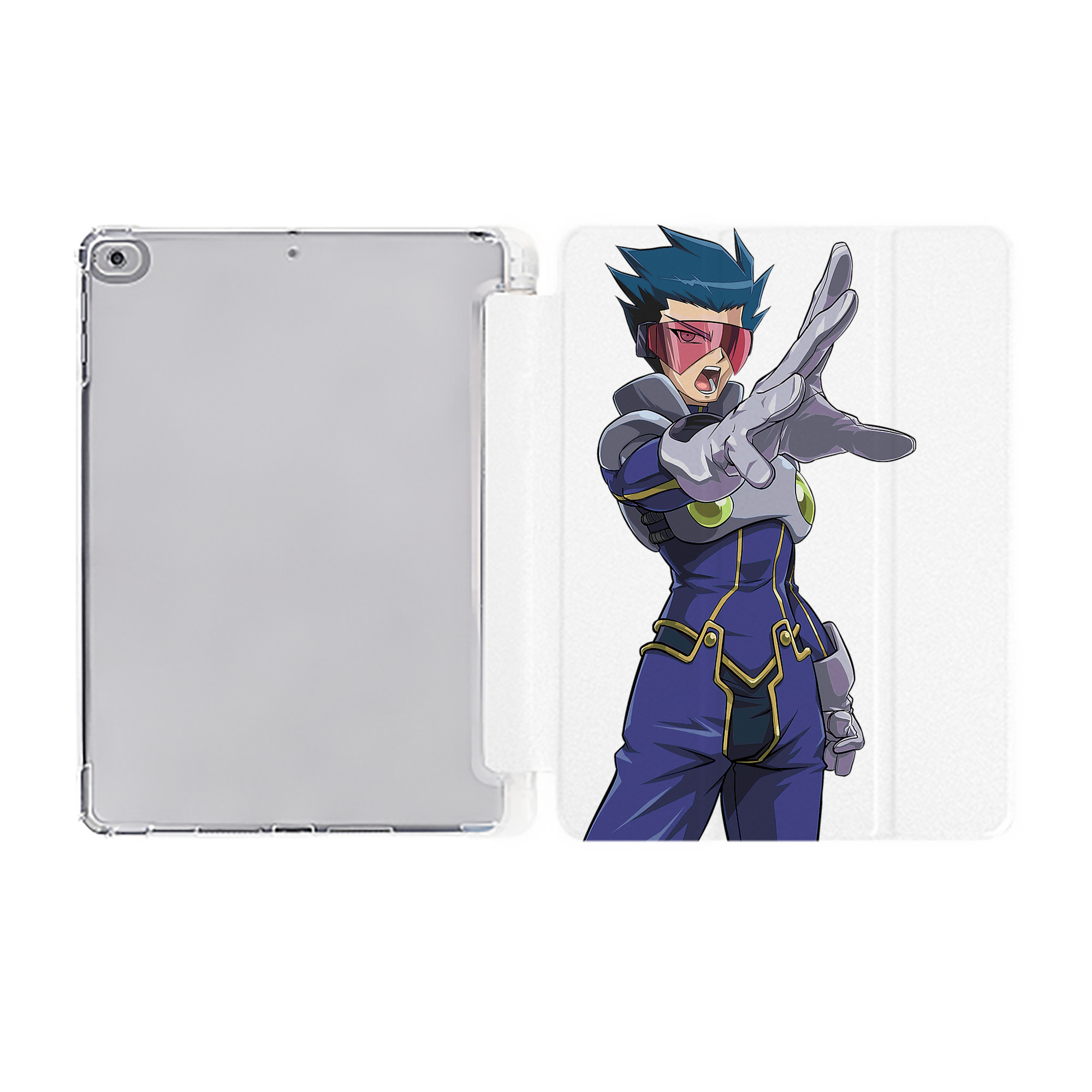 （画像用） 遊☆戯☆王 Yu-Gi-Oh! IPad ケース ペン収納付き 三つ折りスタンド PUレザー×シリコン 対応機種9.5/10.5/10.9インチ